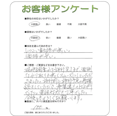 手書きアンケート
