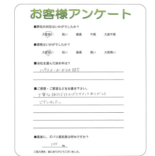 手書きアンケート