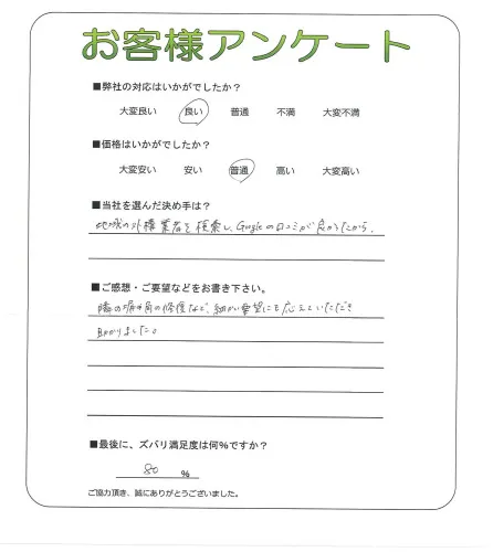 手書きアンケート