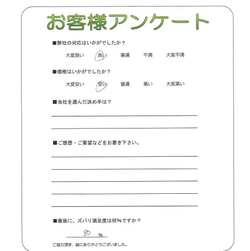 手書きアンケート