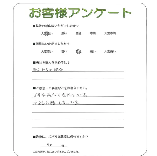 手書きアンケート