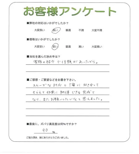 手書きアンケート