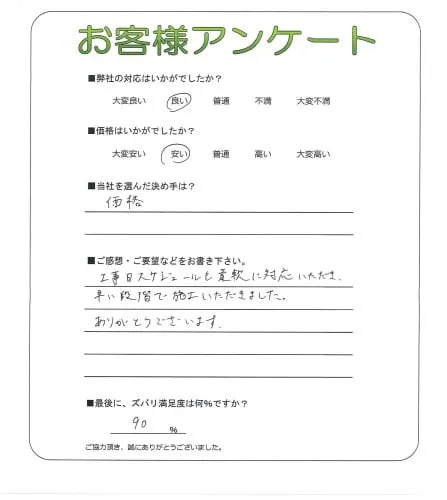 手書きアンケート