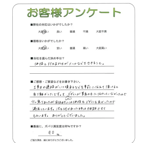 手書きアンケート