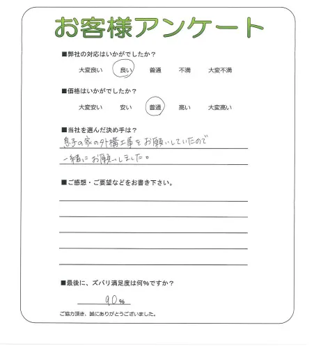 手書きアンケート