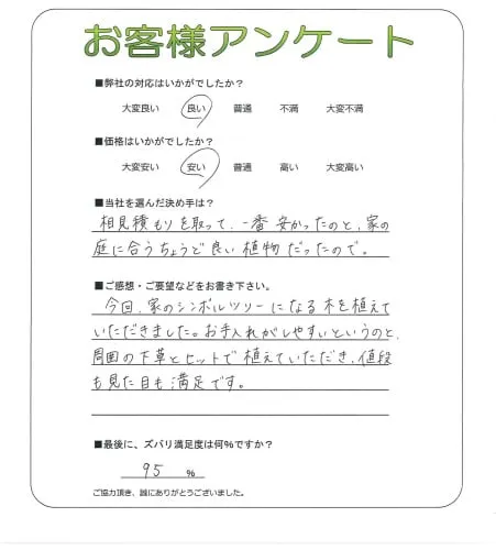 手書きアンケート