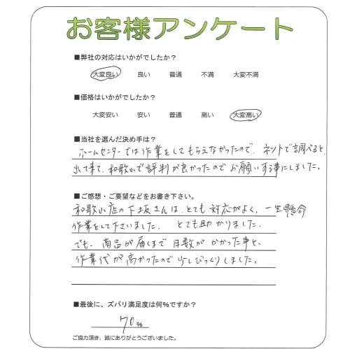 手書きアンケート