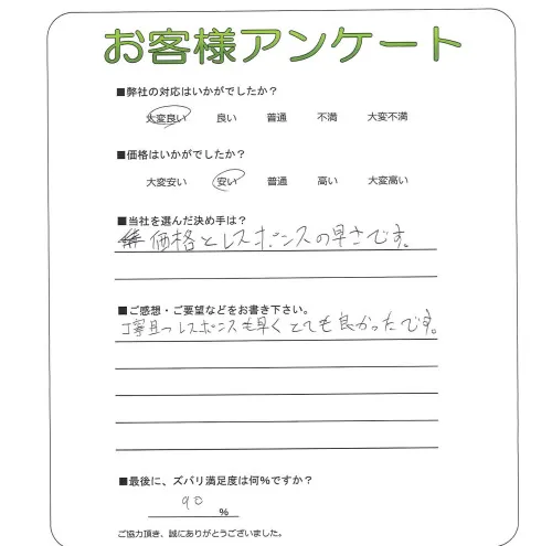手書きアンケート