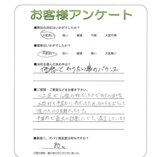 手書きアンケート