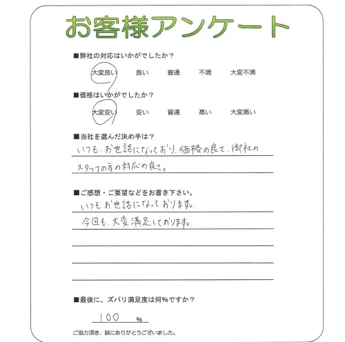 手書きアンケート