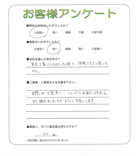 手書きアンケート