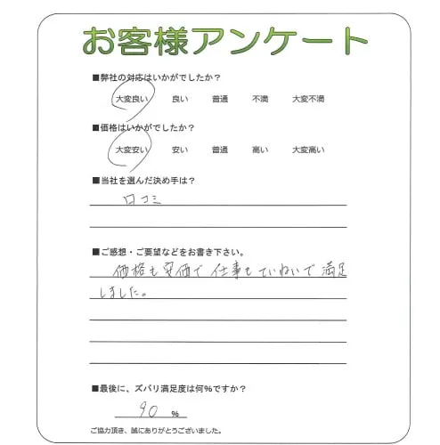 手書きアンケート