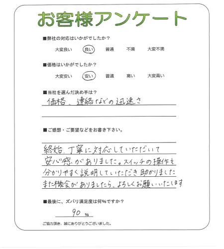 手書きアンケート