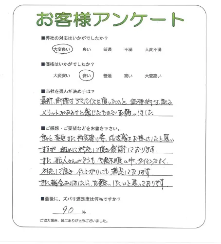 手書きアンケート