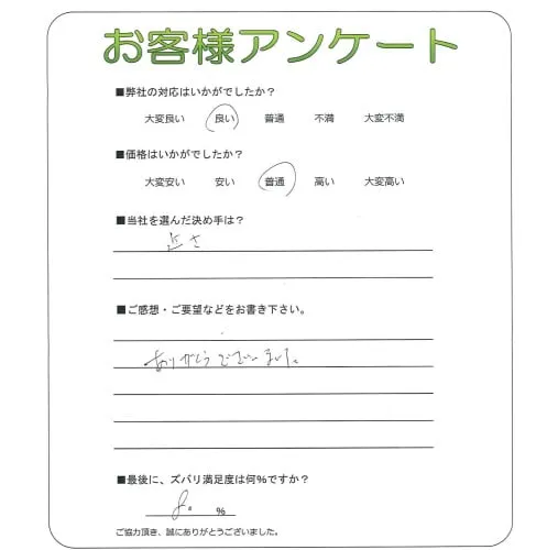 手書きアンケート