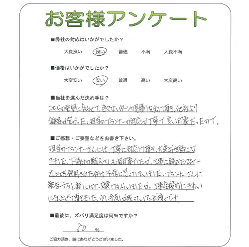 手書きアンケート