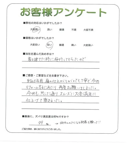 手書きアンケート