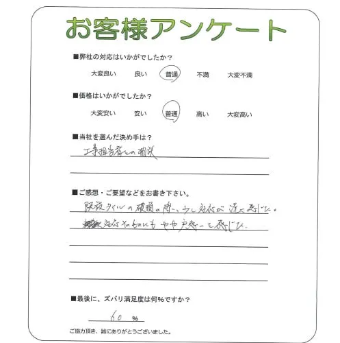 手書きアンケート