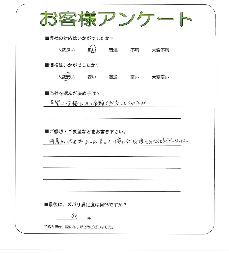 手書きアンケート