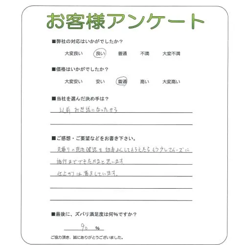 手書きアンケート