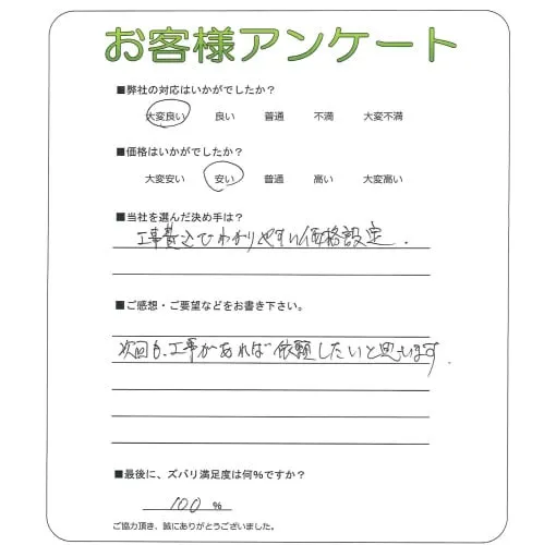 手書きアンケート