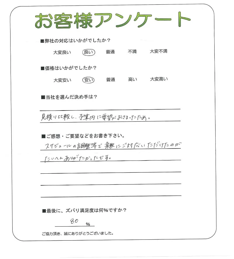 手書きアンケート