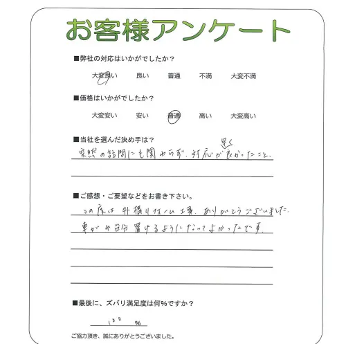 手書きアンケート