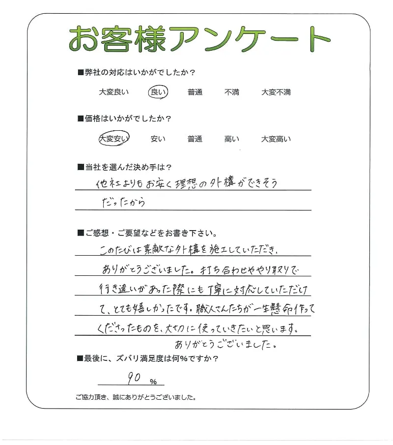 手書きアンケート