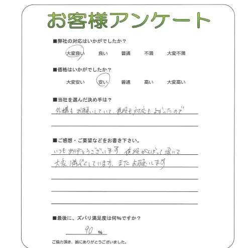 手書きアンケート