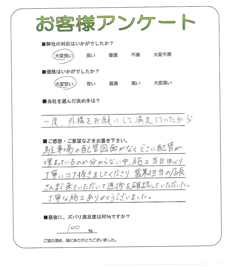 手書きアンケート