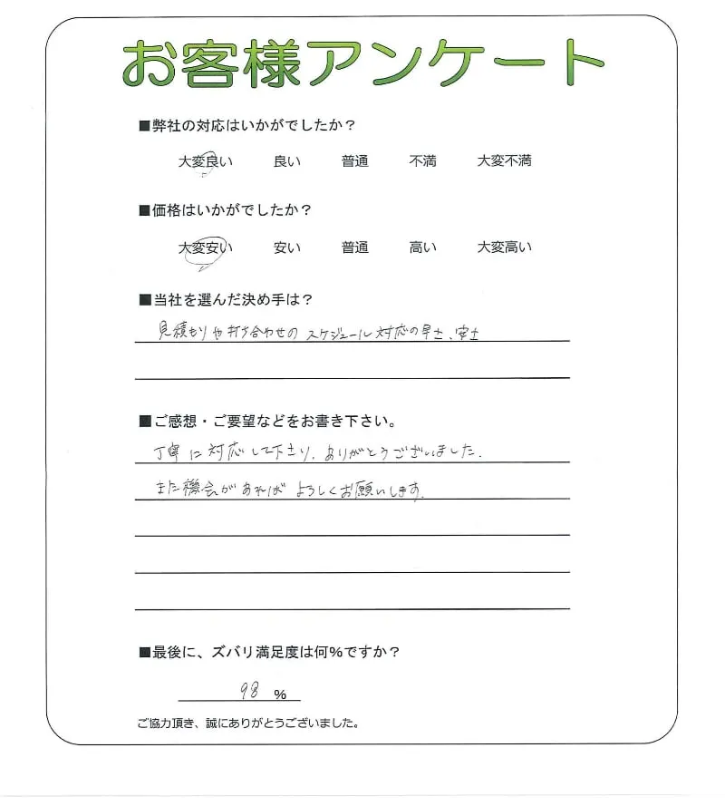 手書きアンケート