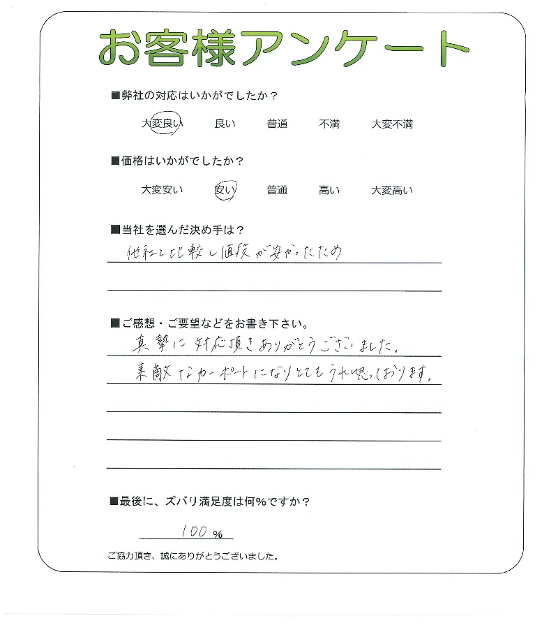 手書きアンケート