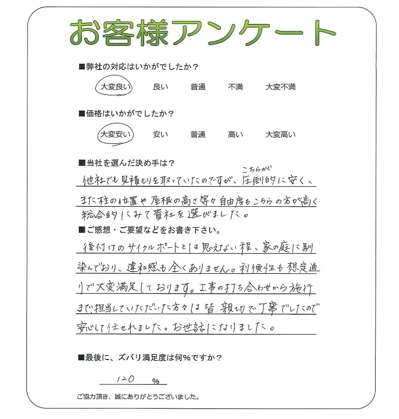 手書きアンケート