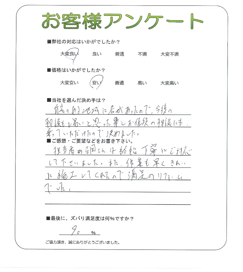 手書きアンケート