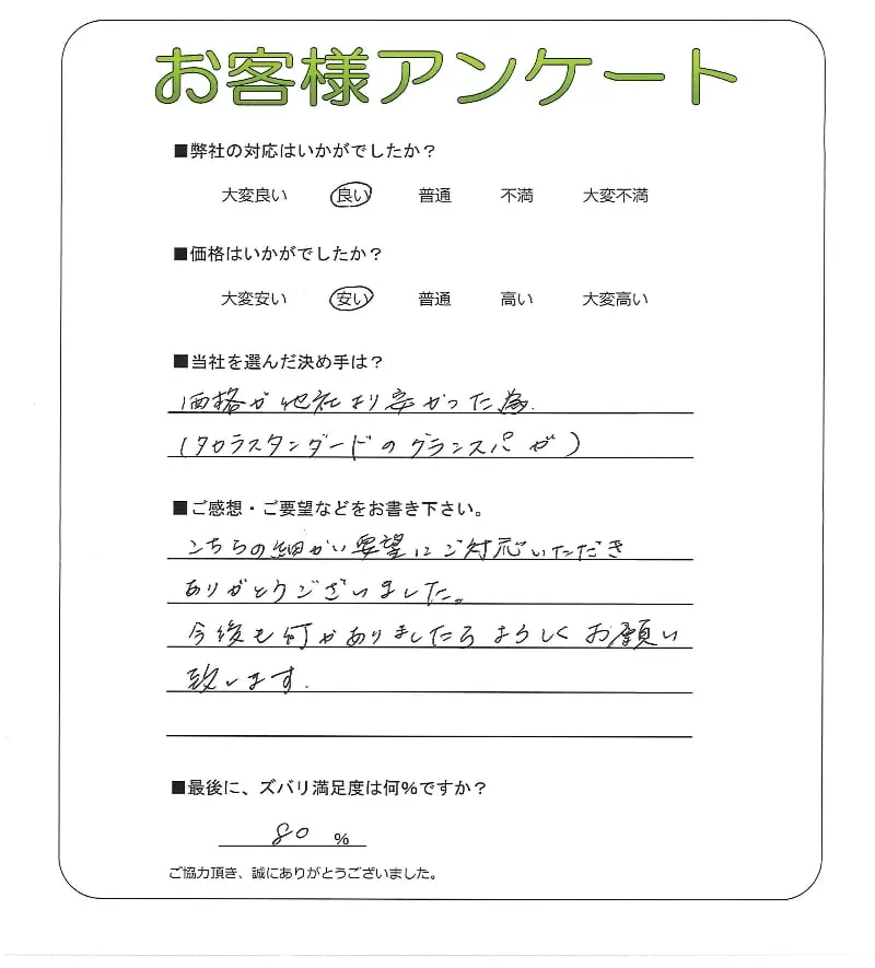 手書きアンケート