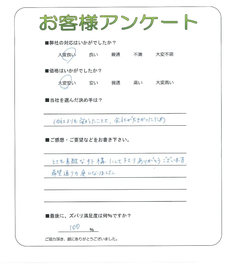 手書きアンケート