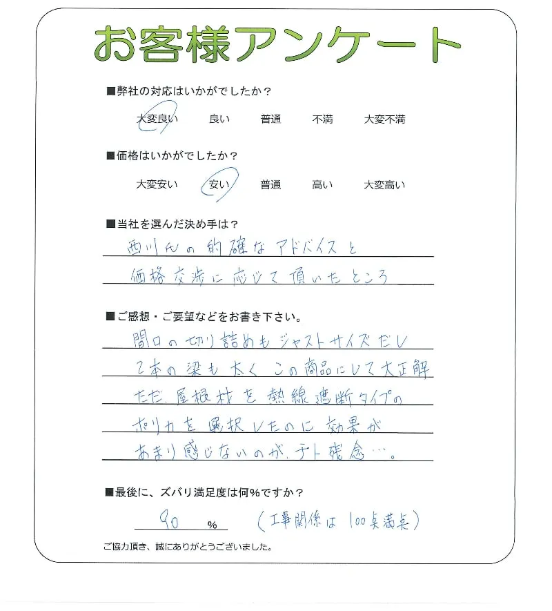 手書きアンケート