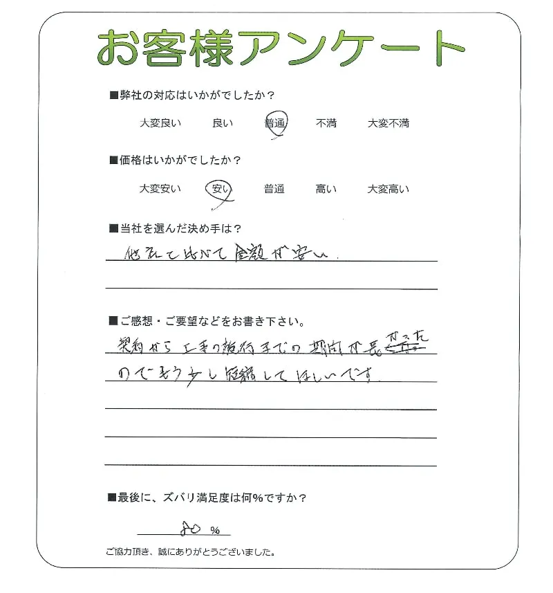 手書きアンケート