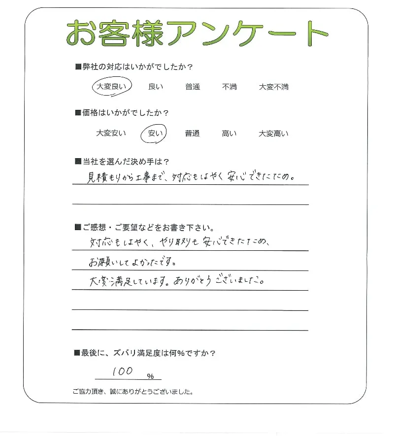 手書きアンケート