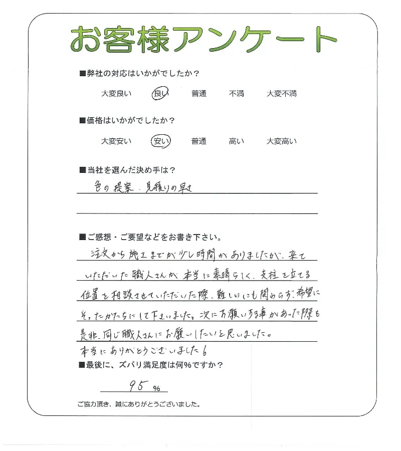 手書きアンケート