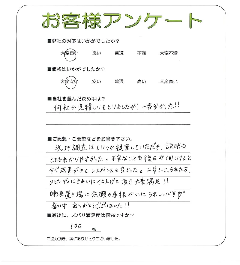 手書きアンケート