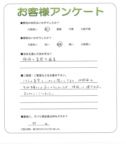 手書きアンケート