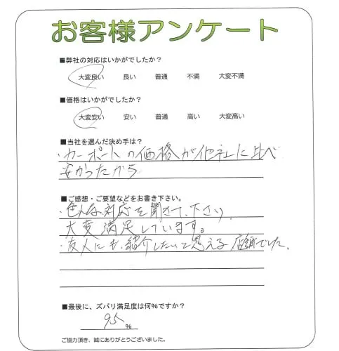 手書きアンケート