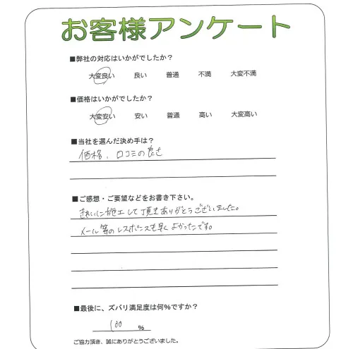 手書きアンケート