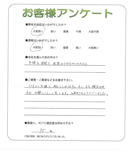 手書きアンケート