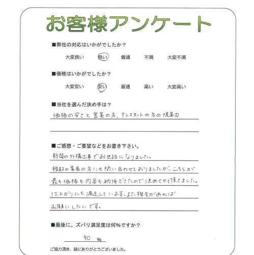 手書きアンケート