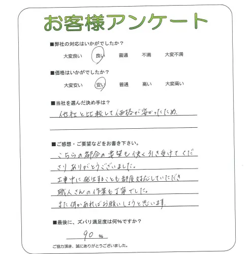 手書きアンケート