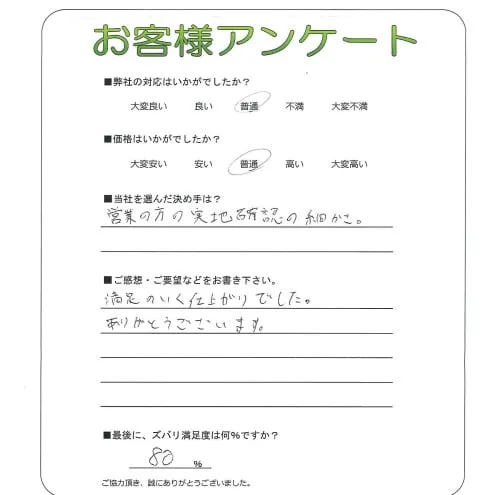 手書きアンケート