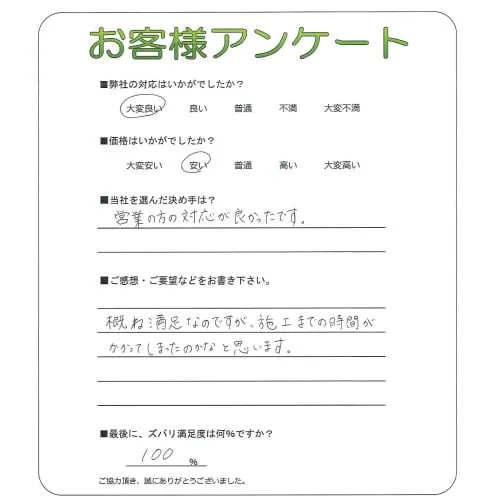 手書きアンケート