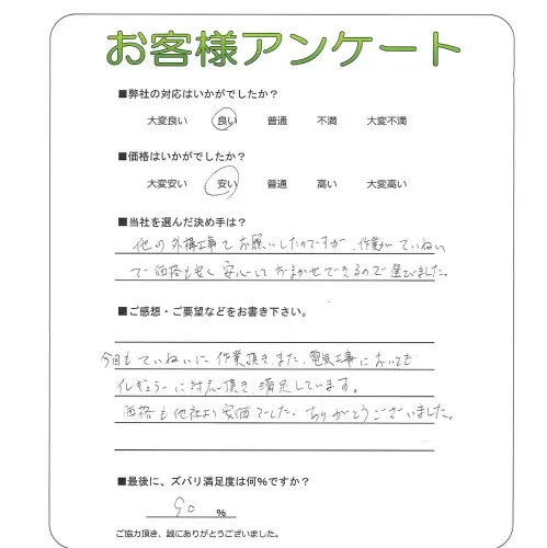 手書きアンケート